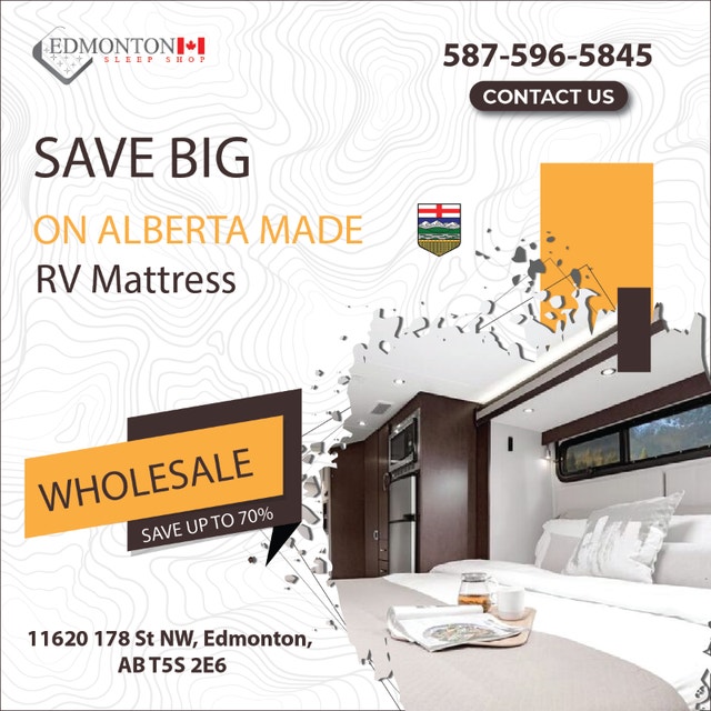 Alberta made RV mattresses Starts 379.00 Beds & Mattresses