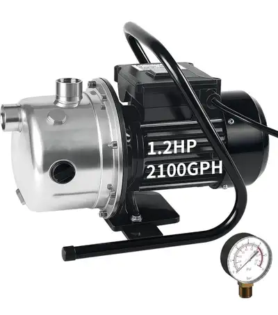 LANCHEZ 1.2 HP Shallow Well Pump, 2100 GPH Stainless Steel, View more