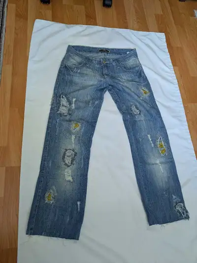 Women's Blue and Gold Jeans, View more