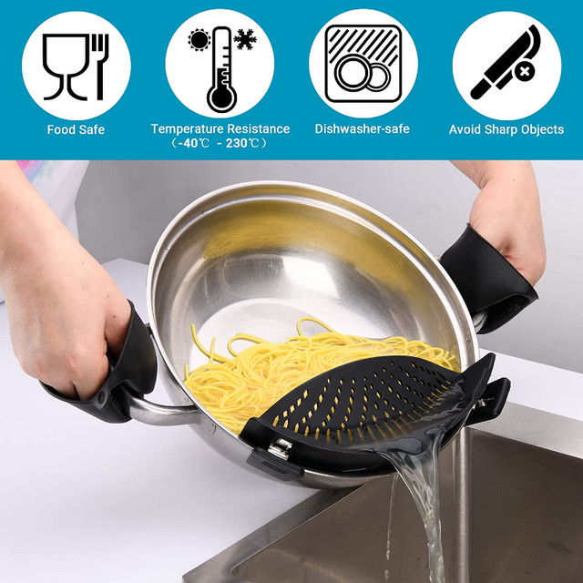 Sink Strainer with Oven Grip Mitts, Silicone - Black - Brand New in Kitchen & Dining Wares in Oakville / Halton Region - Image 3