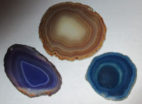 Purple, Blue & Caramel Agate Slabs for jewelry or display