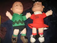 vintage Charlie Brown and Lucy dolls