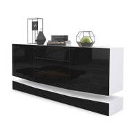 Wall Mounted Sideboard In Black and White HG Modern European 