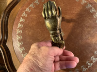 Vintage Signed Brass Hand Door Knocker