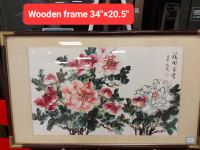 Chinese water color flowers painting, Artist 松涛