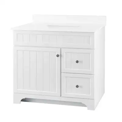37" Vanity with Engineered Stone Top – Brand New, View more