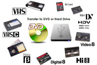 Video and Audio Transfers* - VHS/VHS-C/8mm/MiniDV/Beta to DVD!