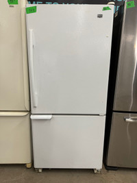  Maytag white two door fridge bottom freezer