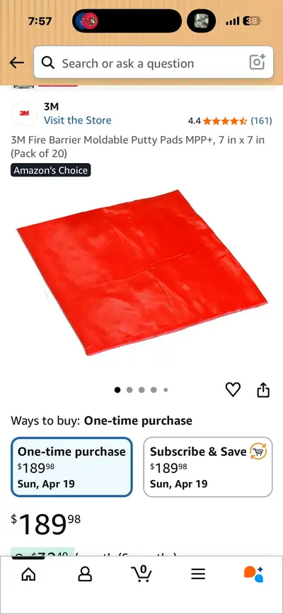 3M Fire Barrier Putty Pads 20 Pack-$80, View more