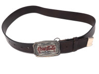 Italian Leather Beverly Hills Polo Club Belt w/ Coca Cola Buckle