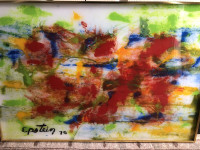 Abstract Plexiglas Painting  Listed Artist Max Epstein 1932-2002