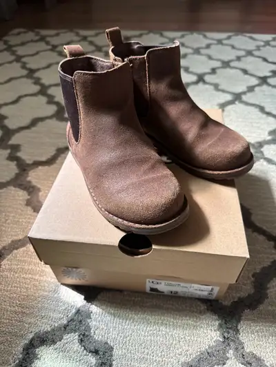 Ugg leather kids boots size12 like new worn a couple times, View more
