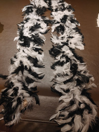 Black and white feather boa