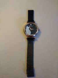 Rinnandy black cat pattern analog quartz watch for women