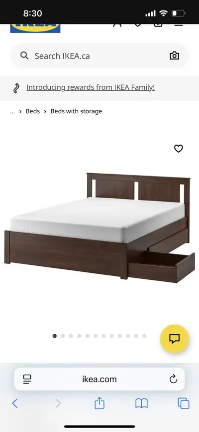   sonjesand ikea bed and side table - double/brown, View more