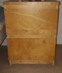 Ikea Malm Nightstand (2 Drawer Chest) - Stained Oak