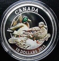 2013 $10 Silver Mallard Duck