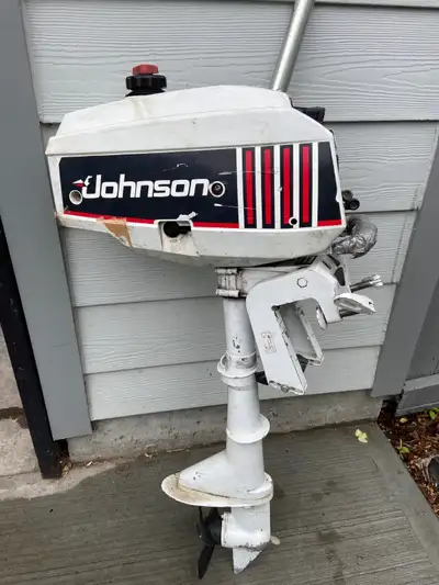 Johnson 2.3 hp outboard motor - runs excellent, starts easily. Impeller in good shape. 360 degree st...