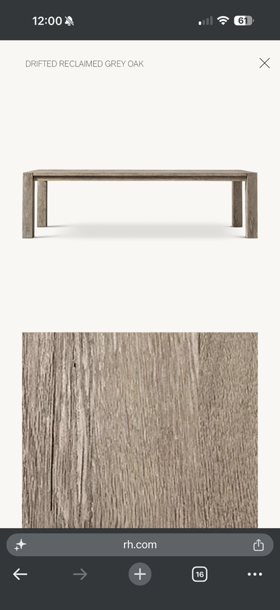 Restoration Hardware Rectangular Dining Table, View more