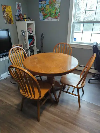 hardwood table and chairs, View more