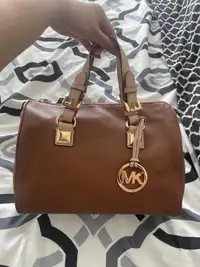 Michael Kors soft leather small petite bowling bag purse  
