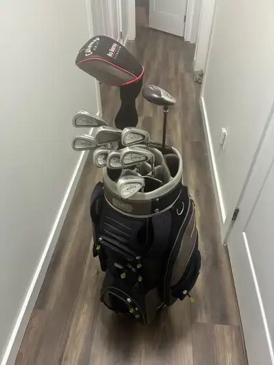 golf clubs and bag, View more