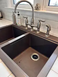  Granite sink  and brushed nickel tops and sprayer 