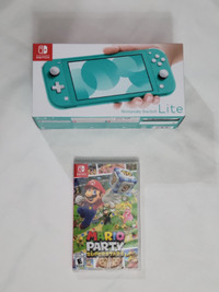 Brand New Nintendo Switch Lite (Turquois) + Mario Party