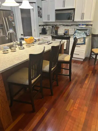 3 Counter height bar stools: seat 24” high, View more