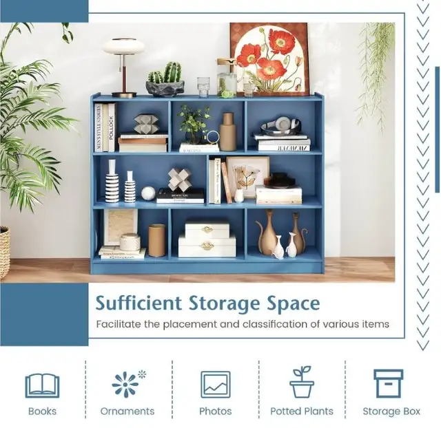  8 Cube 3-Tier Open Wooden Bookshelf & Toy Storage Organizer in Arts & Collectibles in City of Toronto - Image 7