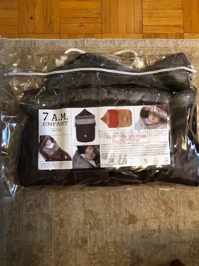 Opened but never used 7AM Enfant Le Sac Igloo Stroller or car seat foot muff comforter with hood and...