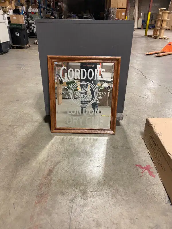 Vintage Gordon's  London    Dry Gin Advertising Mirror in Arts & Collectibles in Calgary - Image 3