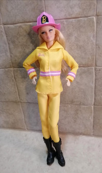 BARBIE OUTFITTED IN FIREFIGHER UNIFORM