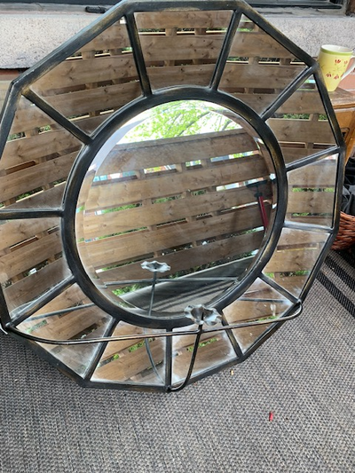 Large Mirror with Wrought Iron Frame, View more