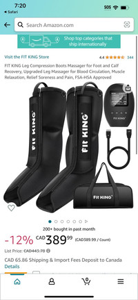 FIT KING Leg Compression Boots Massager for Foot and Calf Recove