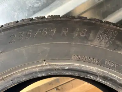 Four tires from vehicle that we sold and does not fit the new one, only one winter on them