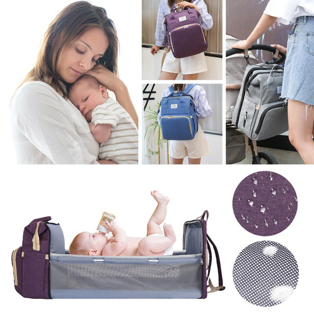 NEW 3 in 1  BLUE Travel Bassinet Foldable Baby Bed Diaper Bag in Bathing & Changing in London - Image 2