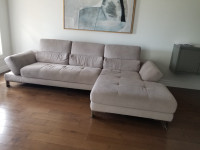 Sofa fabric light grey L-Shape