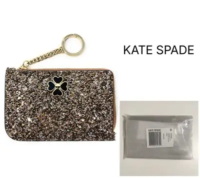 KATE SPADE - NWT -ROSEGOLD GLITTER CARD HOLDER / WALLET KEYCHAIN, View more