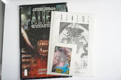 Dark Horse Comics Mark Nelson B&W set of 7 + Mini Comic. 10x14 1/2 Inch. Alien encounters Arthur Suy...