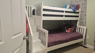 twin over double bunk bed with stairs, View more