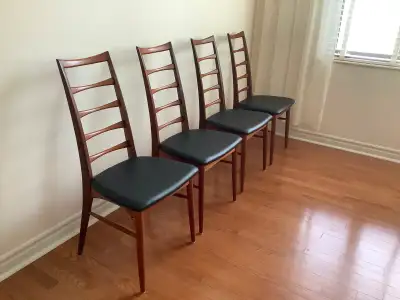 Set of 4 Danish MCM Teak Dining Chairs Neils Koefoed model LIS, View more