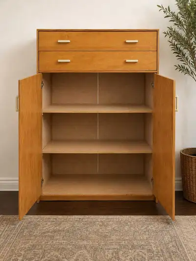 Mid-Century Style Wooden Storage Cabinet, View more
