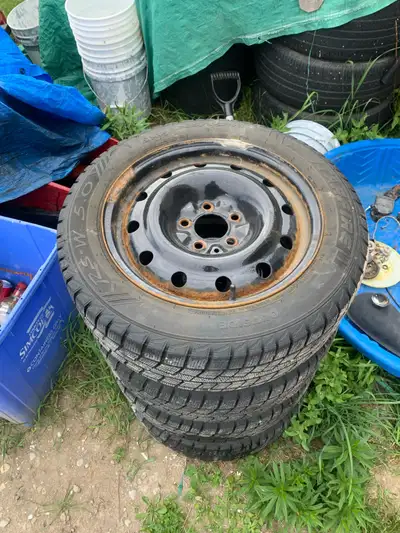 Selling new winter tires and rims, sold the old car so need these gone 700 obo