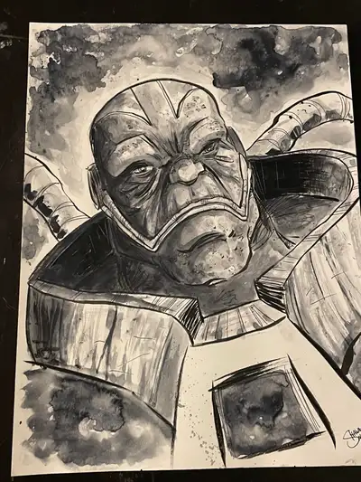 For sale $250 Apocalypse X-Men painting original art Water and acrylic painting Artist Shawn Daley