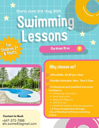 Private Swimming Lessons in Markham