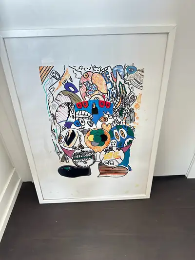 Add a splash of colour to your space with this vibrant, framed IKEA FISKBO art piece! While it's a p...