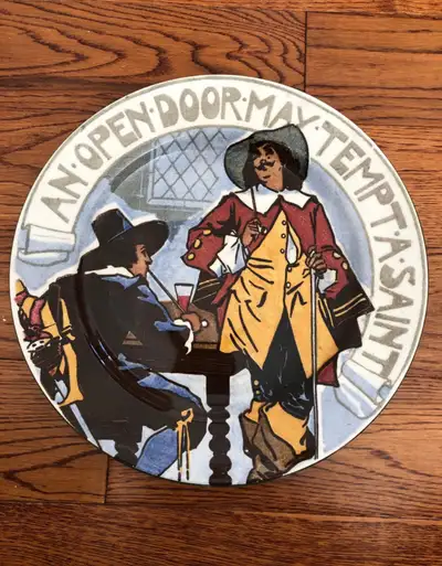 Royal Doulton Toasting Mottoes B plate | An open door may tempt a Saint Polychrome colours 11 inch p...