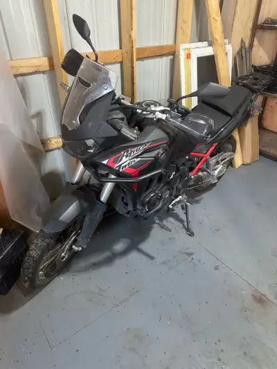 2020 Africa twin CRF 1100L added bark buster hand guards. Hand grip warmers. Outback motortec upper...