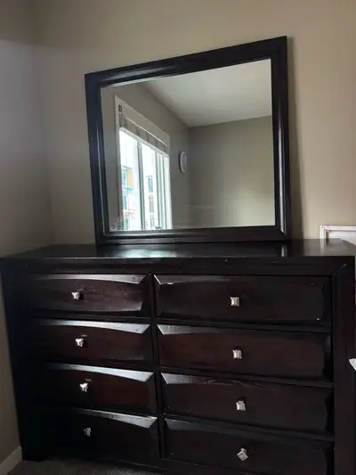 Dark Wood Dresser with Mirror, View more